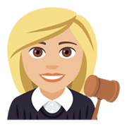 Émoji 👩🏼‍⚖️ Juge Femme : Peau Moyennement Claire sur JoyPixels 4.0.