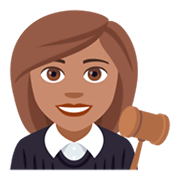 👩🏽‍⚖️ Emoji Richterin: mittlere Hautfarbe JoyPixels 4.0.