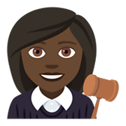 👩🏿‍⚖️ Emoji Jueza: Tono De Piel Oscuro en JoyPixels 4.0.