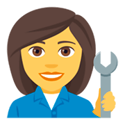 Emoji 👩‍🔧 Meccanico Donna su JoyPixels 4.0.