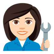 👩🏻‍🔧 Emoji Mecánica: Tono De Piel Claro en JoyPixels 4.0.