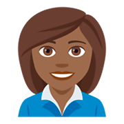 👩🏾‍💼 Emoji Oficinista Mujer: Tono De Piel Oscuro Medio en JoyPixels 4.0.
