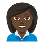 👩🏿‍💼 Emoji Oficinista Mujer: Tono De Piel Oscuro en JoyPixels 4.0.
