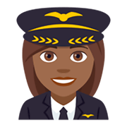 👩🏾‍✈️ Emoji Piloto Mujer: Tono De Piel Oscuro Medio en JoyPixels 4.0.