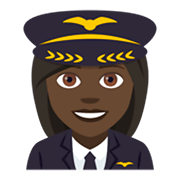 👩🏿‍✈️ Emoji Piloto Mujer: Tono De Piel Oscuro en JoyPixels 4.0.
