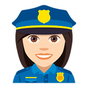 👮🏻‍♀️ Emoji Agente De Policía Mujer: Tono De Piel Claro en JoyPixels 4.0.