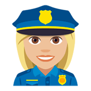 Emoji 👮🏼‍♀️ Poliziotta: Carnagione Abbastanza Chiara su JoyPixels 4.0.