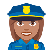 👮🏽‍♀️ Emoji Agente De Policía Mujer: Tono De Piel Medio en JoyPixels 4.0.