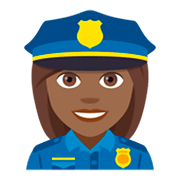 👮🏾‍♀️ Emoji Policial Mulher: Pele Morena Escura na JoyPixels 4.0.
