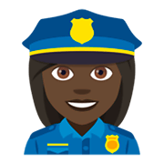 👮🏿‍♀️ Emoji Polizistin: dunkle Hautfarbe JoyPixels 4.0.