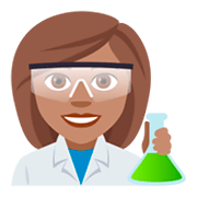👩🏽‍🔬 Emoji Wissenschaftlerin: mittlere Hautfarbe JoyPixels 4.0.