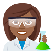 👩🏾‍🔬 Emoji Cientista Mulher: Pele Morena Escura na JoyPixels 4.0.
