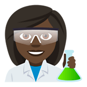 👩🏿‍🔬 Emoji Cientista Mulher: Pele Escura na JoyPixels 4.0.