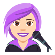 👩🏻‍🎤 Emoji Sängerin: helle Hautfarbe JoyPixels 4.0.