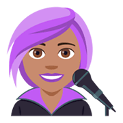 👩🏽‍🎤 Emoji Cantora: Pele Morena na JoyPixels 4.0.