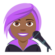Émoji 👩🏾‍🎤 Chanteuse : Peau Mate sur JoyPixels 4.0.