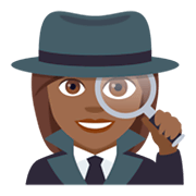 🕵🏾‍♀️ Emoji Detektivin: mitteldunkle Hautfarbe JoyPixels 4.0.