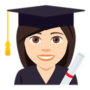 👩🏻‍🎓 Emoji Studentin: helle Hautfarbe JoyPixels 4.0.
