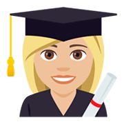 👩🏼‍🎓 Emoji Estudiante Mujer: Tono De Piel Claro Medio en JoyPixels 4.0.