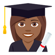 👩🏾‍🎓 Emoji Estudiante Mujer: Tono De Piel Oscuro Medio en JoyPixels 4.0.