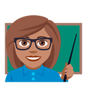 Emoji 👩🏽‍🏫 Professoressa: Carnagione Olivastra su JoyPixels 4.0.