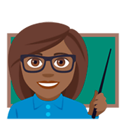 👩🏾‍🏫 Emoji Lehrerin: mitteldunkle Hautfarbe JoyPixels 4.0.