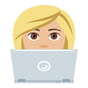 👩🏼‍💻 Emoji Tecnóloga: Pele Morena Clara na JoyPixels 4.0.
