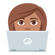 👩🏽‍💻 Emoji Tecnóloga: Pele Morena na JoyPixels 4.0.