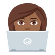 👩🏾‍💻 Emoji Tecnóloga: Tono De Piel Oscuro Medio en JoyPixels 4.0.