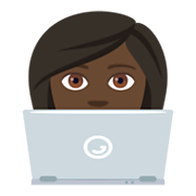 👩🏿‍💻 Emoji Tecnóloga: Tono De Piel Oscuro en JoyPixels 4.0.