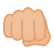 👊🏼 Emoji Puño Cerrado: Tono De Piel Claro Medio en JoyPixels 4.0.