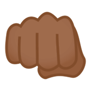 Emoji 👊🏾 Pugno Chiuso: Carnagione Abbastanza Scura su JoyPixels 4.0.