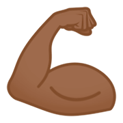 💪🏾 Emoji Bíceps Flexionado: Tono De Piel Oscuro Medio en JoyPixels 4.0.