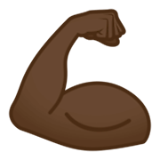 Émoji 💪🏿 Biceps Contracté : Peau Foncée sur JoyPixels 4.0.