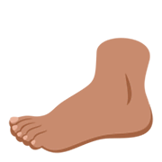 🦶🏽 Emoji Fuß: mittlere Hautfarbe JoyPixels 4.0.