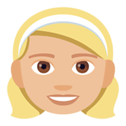 👧🏼 Emoji Mädchen: mittelhelle Hautfarbe JoyPixels 4.0.