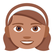 👧🏽 Emoji Mädchen: mittlere Hautfarbe JoyPixels 4.0.