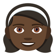 👧🏿 Emoji Niña: Tono De Piel Oscuro en JoyPixels 4.0.