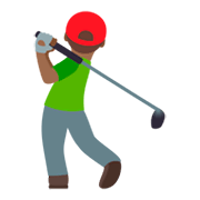 Emoji 🏌🏾 Persona Che Gioca A Golf: Carnagione Abbastanza Scura su JoyPixels 4.0.
