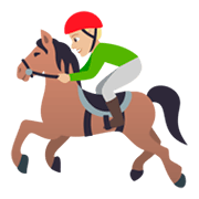 🏇🏼 Emoji Carrera De Caballos: Tono De Piel Claro Medio en JoyPixels 4.0.