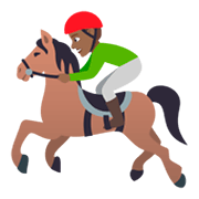🏇🏾 Emoji Corrida De Cavalos: Pele Morena Escura na JoyPixels 4.0.