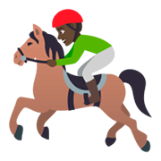 🏇🏿 Emoji Pferderennen: dunkle Hautfarbe JoyPixels 4.0.