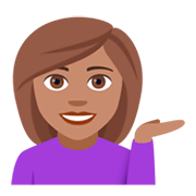 💁🏽 Emoji Pessoa Com A Palma Virada Para Cima: Pele Morena na JoyPixels 4.0.