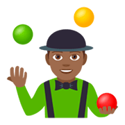 🤹🏾 Emoji Malabarista: Pele Morena Escura na JoyPixels 4.0.