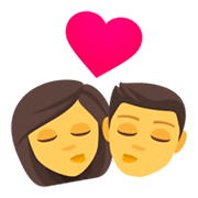 👩‍❤️‍💋‍👨 Emoji sich küssendes Paar: Frau, Mann JoyPixels 4.0.