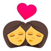👩‍❤️‍💋‍👩 Emoji sich küssendes Paar: Frau, Frau JoyPixels 4.0.