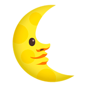 🌜 Emoji Rosto Da Lua De Quarto Minguante na JoyPixels 4.0.