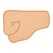 🤛🏼 Emoji Faust nach links: mittelhelle Hautfarbe JoyPixels 4.0.