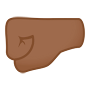 🤛🏾 Emoji Punho Esquerdo: Pele Morena Escura na JoyPixels 4.0.