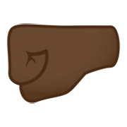 🤛🏿 Emoji Faust nach links: dunkle Hautfarbe JoyPixels 4.0.